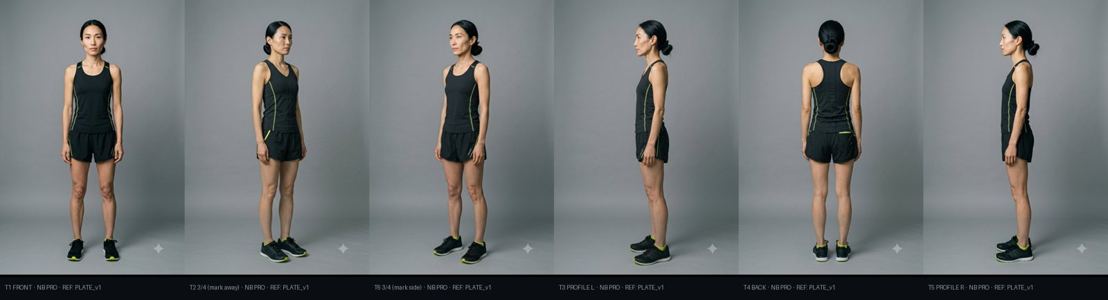 Six-angle studio turnaround of Mei