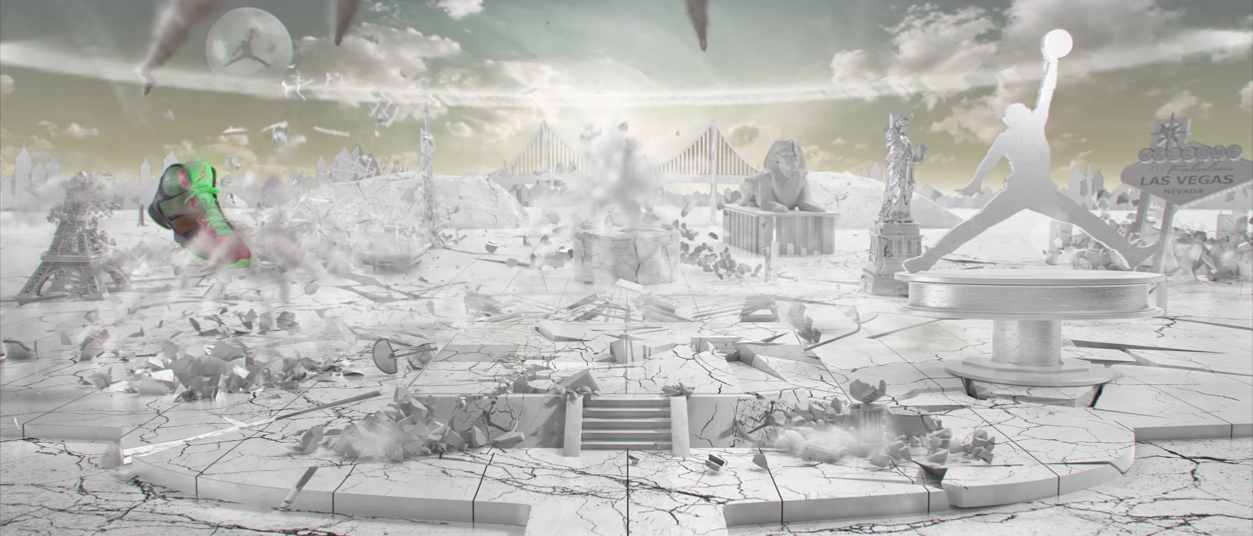 The Kaboom Room, Marvin the Martian destruction scene backwall