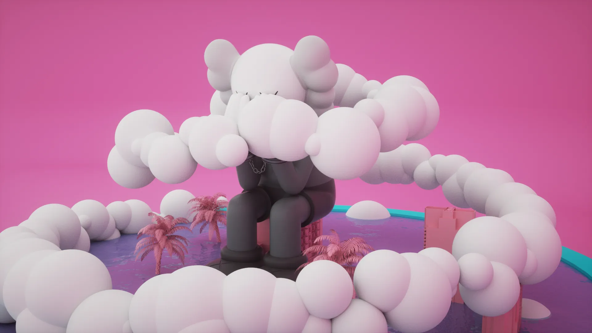 KAWS figure, 3D render 01