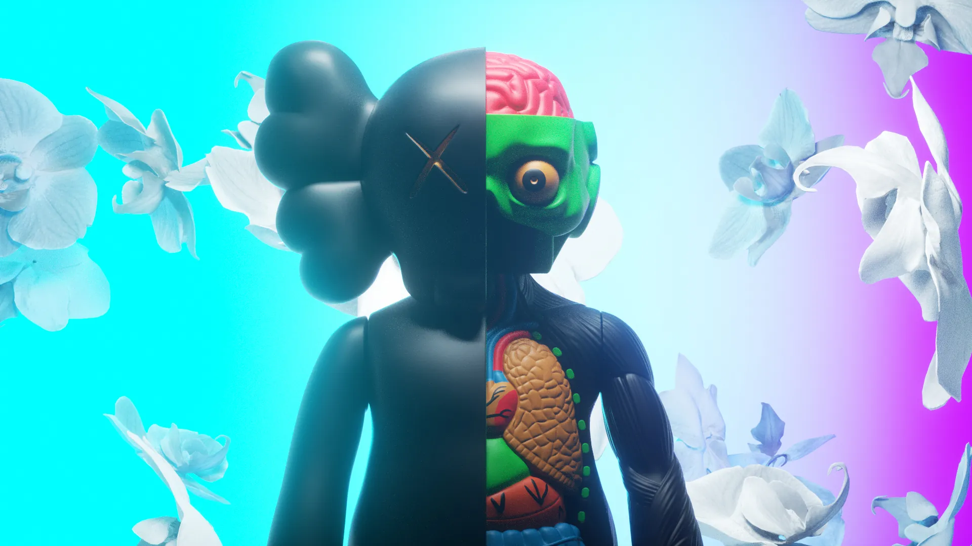 KAWS figure, design detail 03
