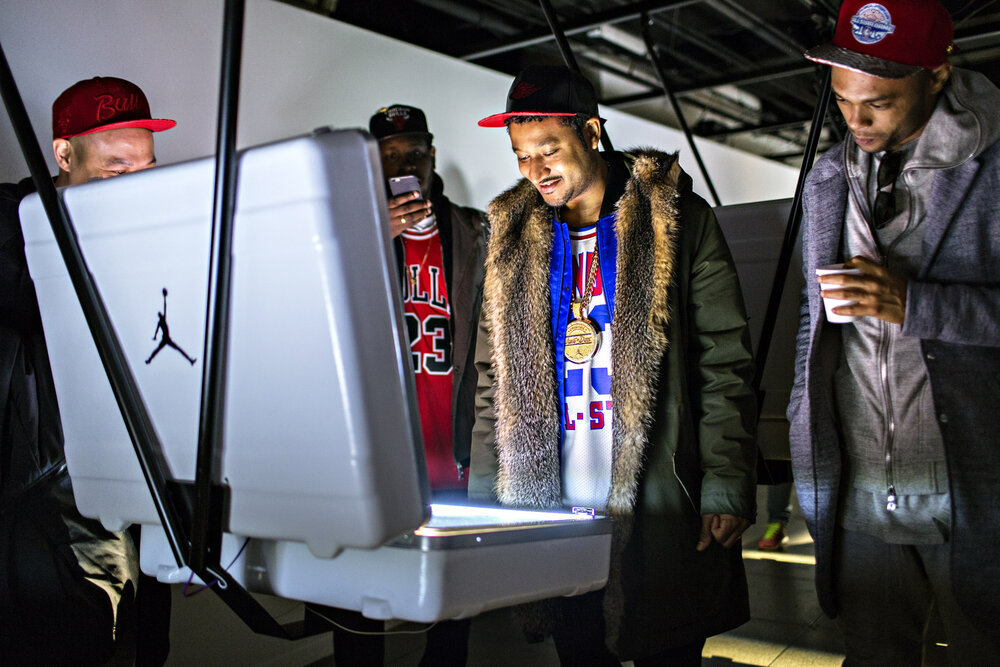 Shoe reveal — Jordan sneaker drop backstage