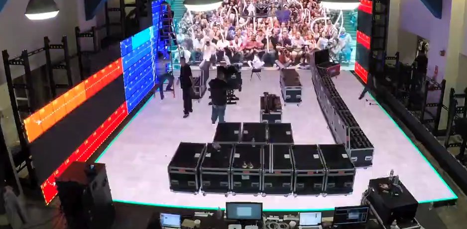 Build and tech check — LED court installation in progress