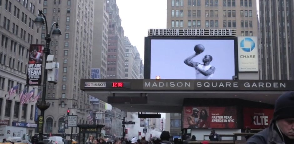 MSG marquee takeover — Jordan Brand content on Madison Square Garden