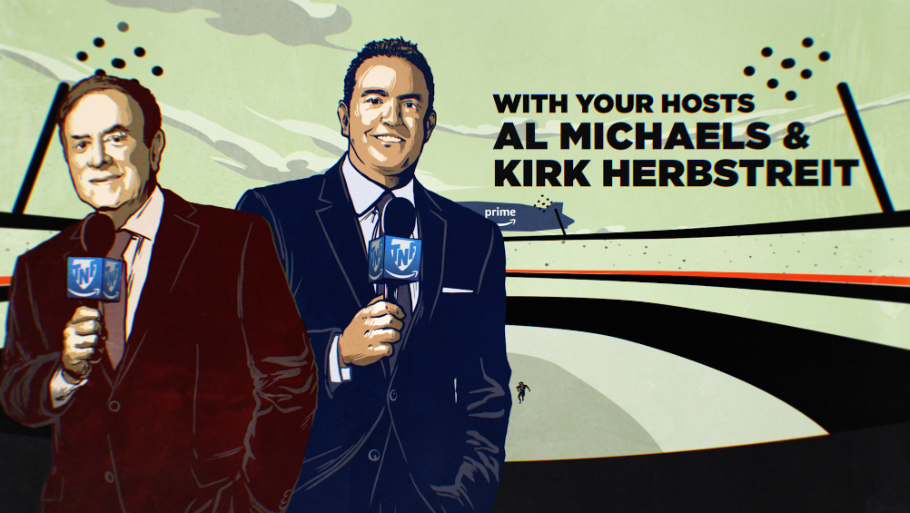 NFL x Amazon TNF style frame development — city-specific illustration