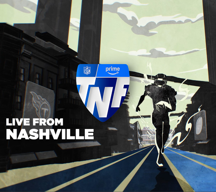 NFL x Amazon Thursday Night Football CG illustration hero frame